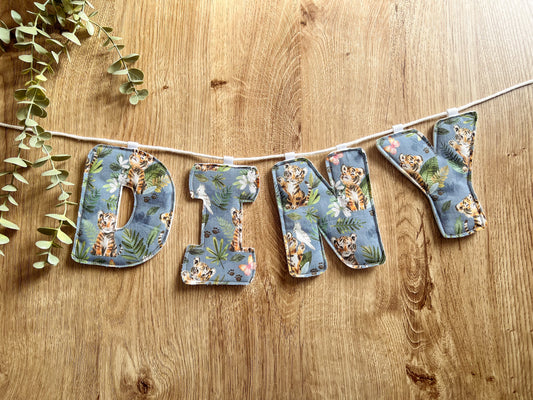 Tiger Print Handmade Letter Bunting (PRICE PER LETTER)